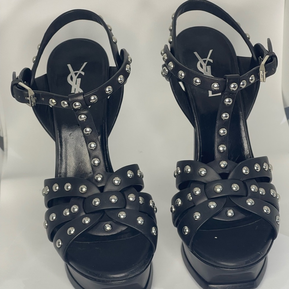 YSL studded tribute sandals/ 6 heels